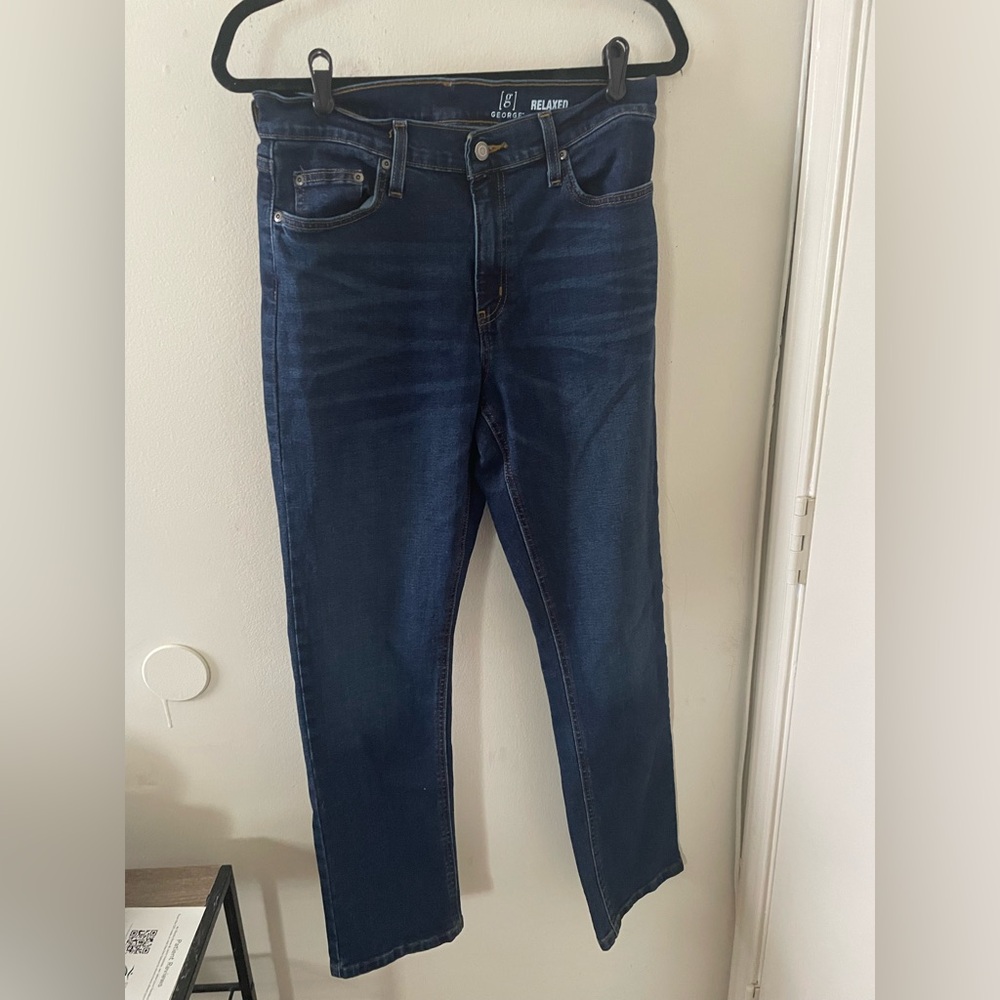 George Blue Straight Leg Jeans Classic Style